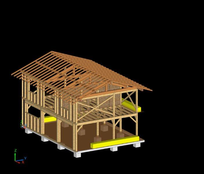 Maison mixte ossature bois et paille à Poitiers (86)